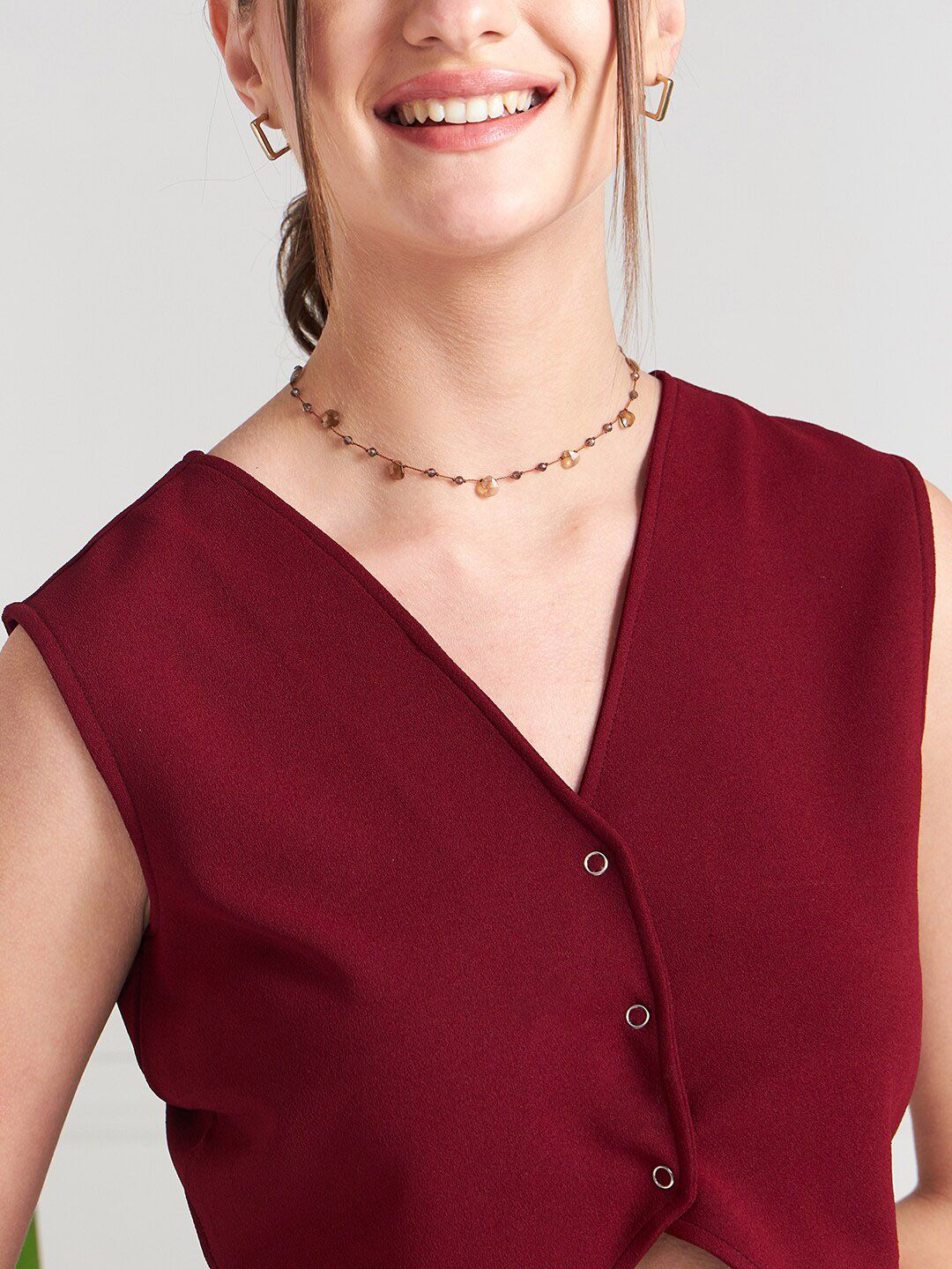 Athena V-Neck Crop Top With Trousers Co-Ords - Image 2