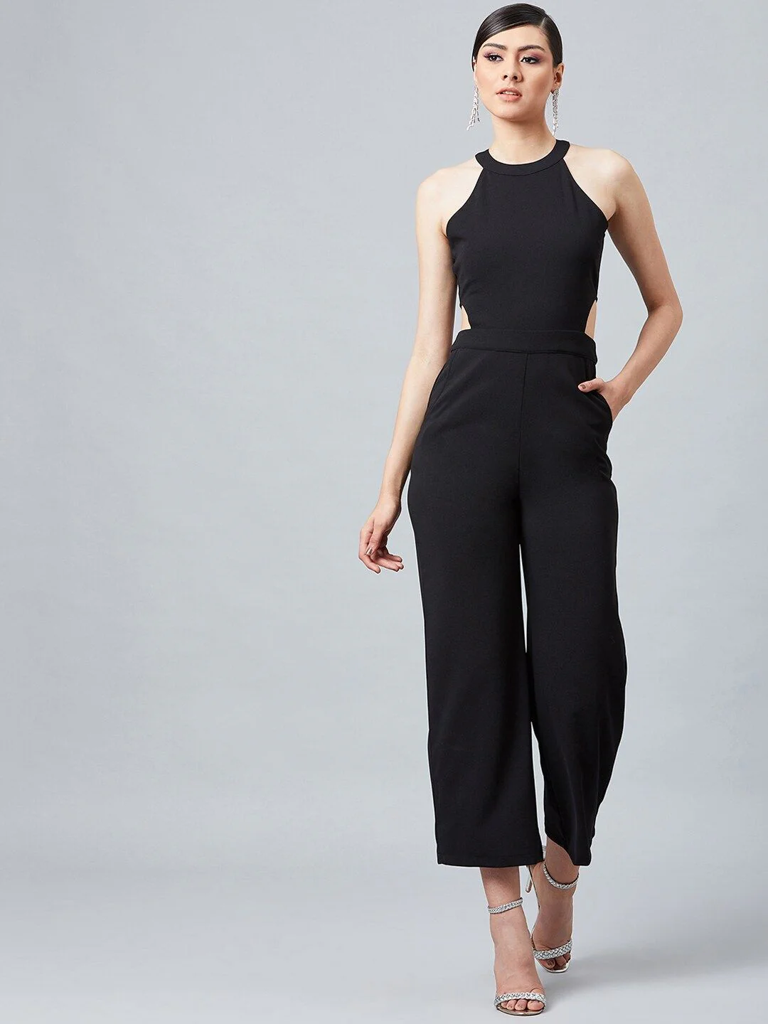 Athena Women Black Solid Basic Jumpsuit - Image 4