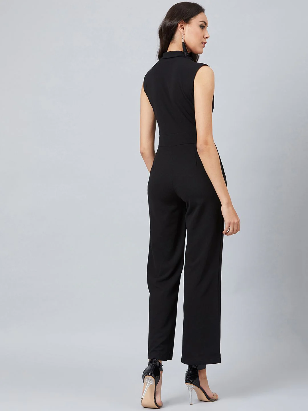 Athena Women Black Solid Basic Jumpsuit - Image 3