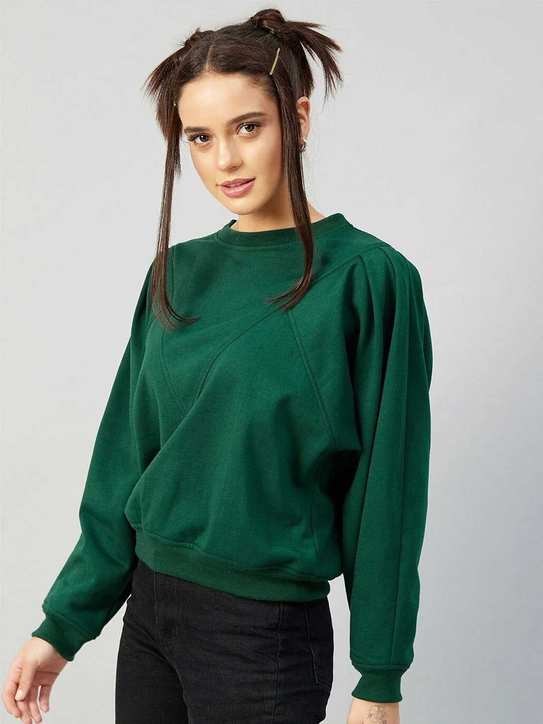 Athena Women Green Fleece Sweatshirt - Image 5