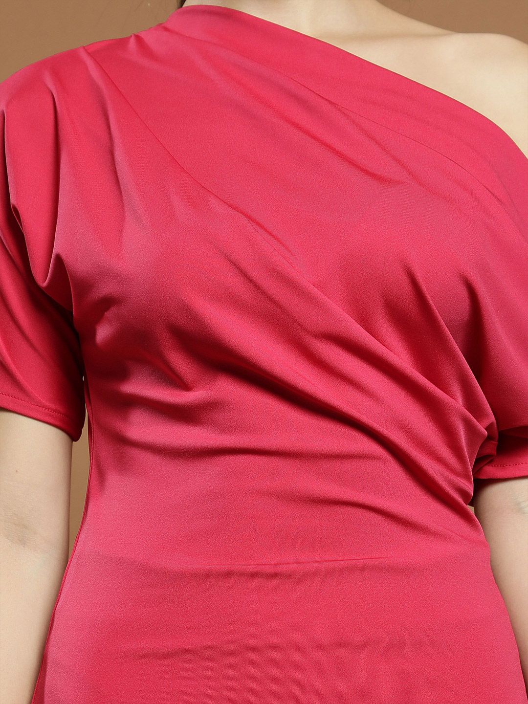 Athena Women Solid One Shoulder  Top - Image 2