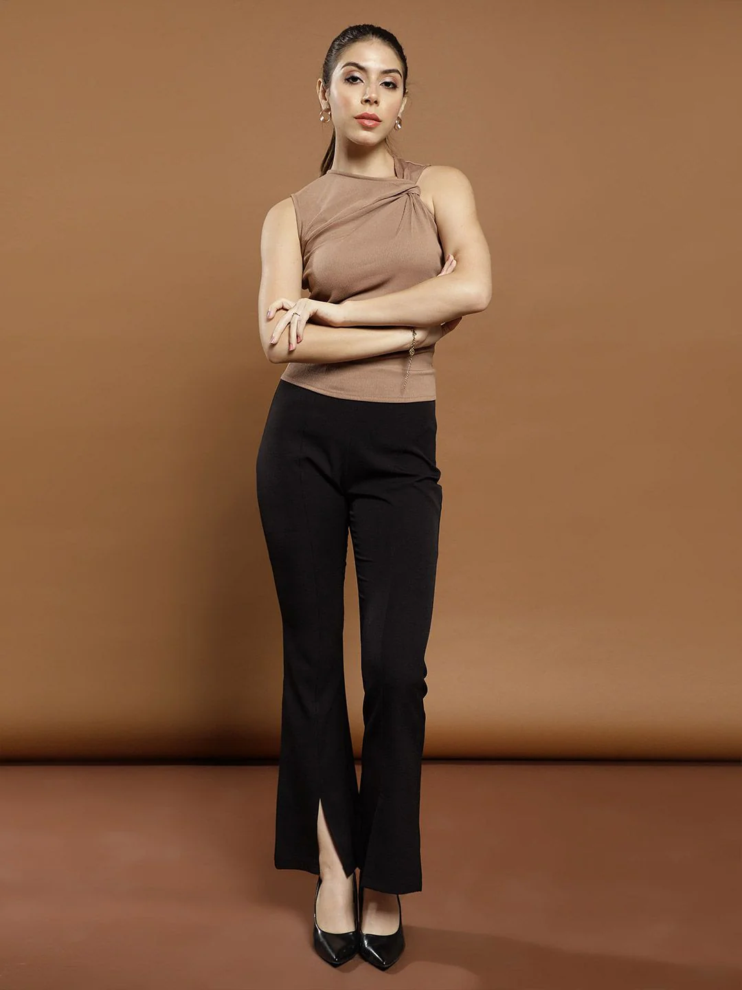 Athena Women Solid Round Neck  Top - Image 6