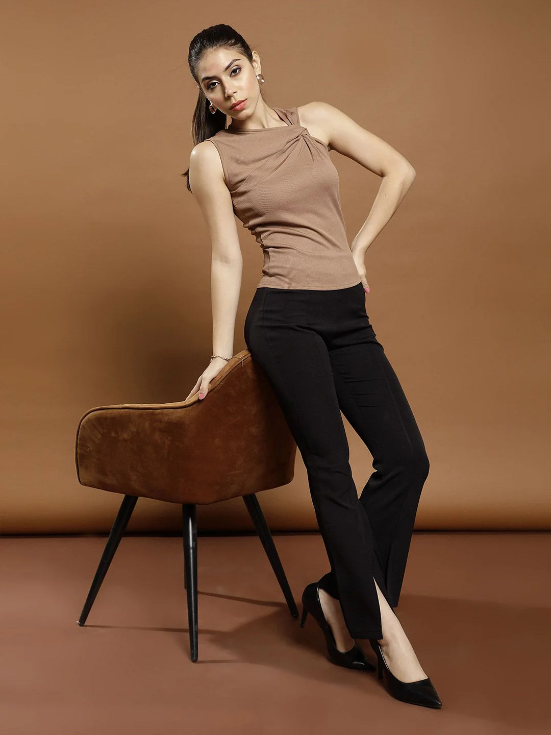 Athena Women Solid Round Neck  Top - Image 7