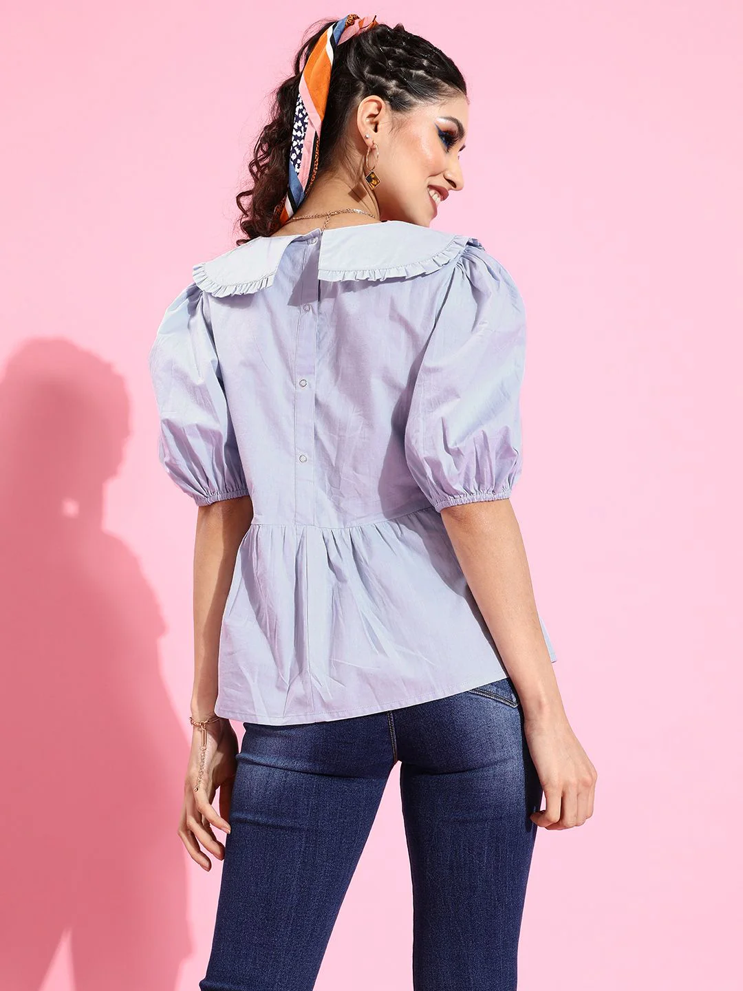Athena Women Stunning Blue Sleek Top - Image 5