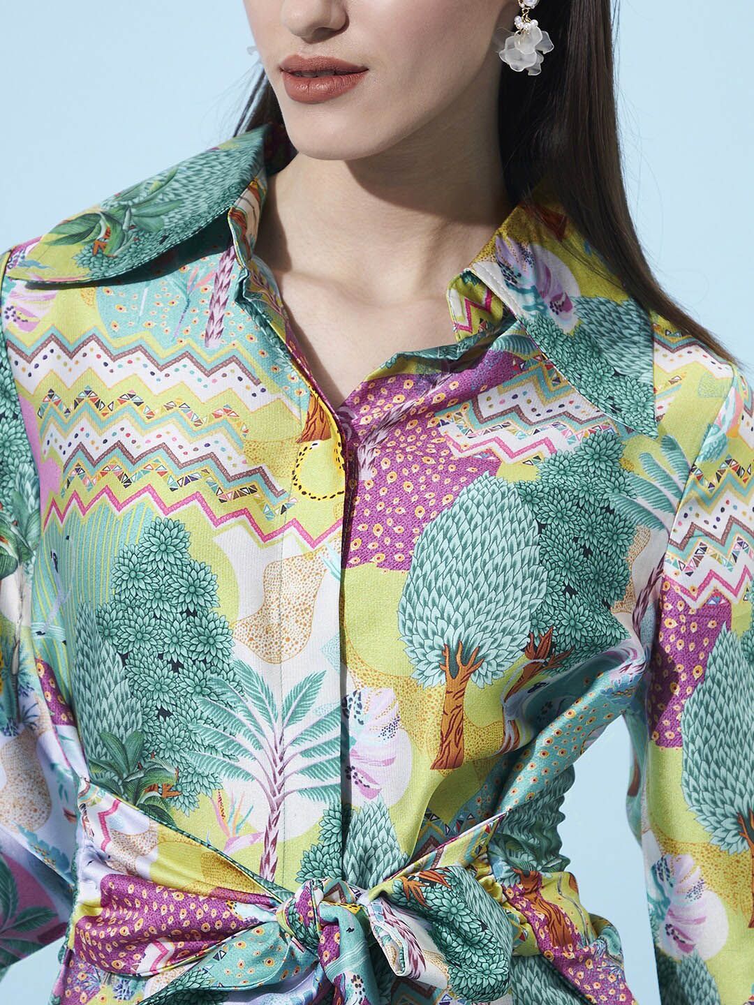 Athena Women Tropical Printed Co-Ords - Image 2