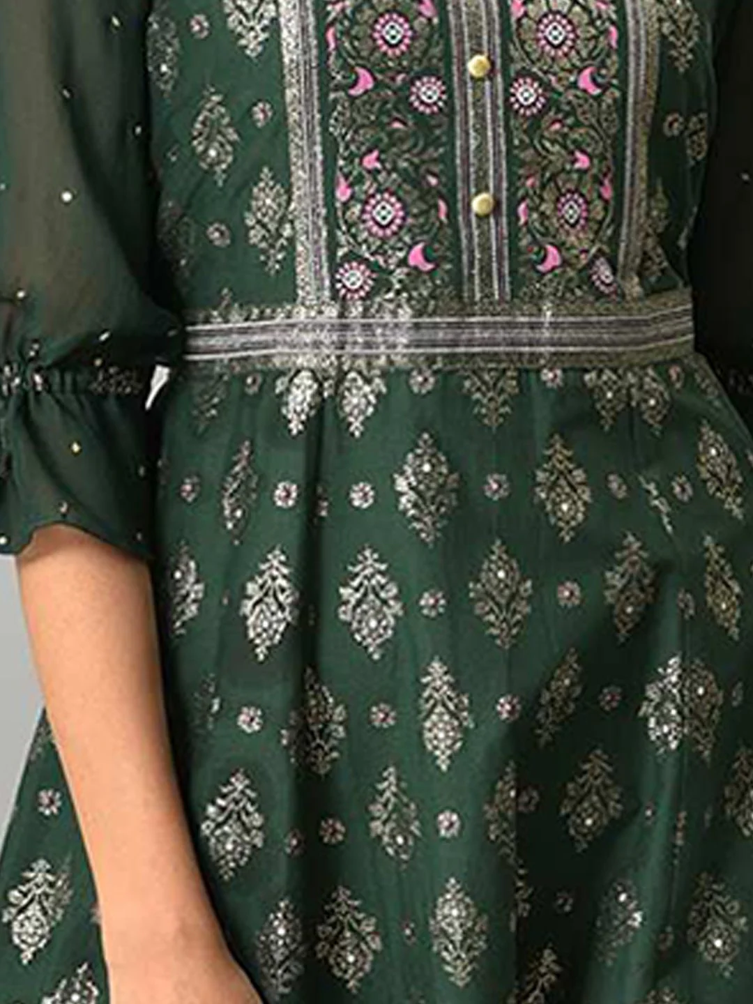 AURELIA Green Ethnic Motifs Ethnic Maxi Maxi Dress - Image 2