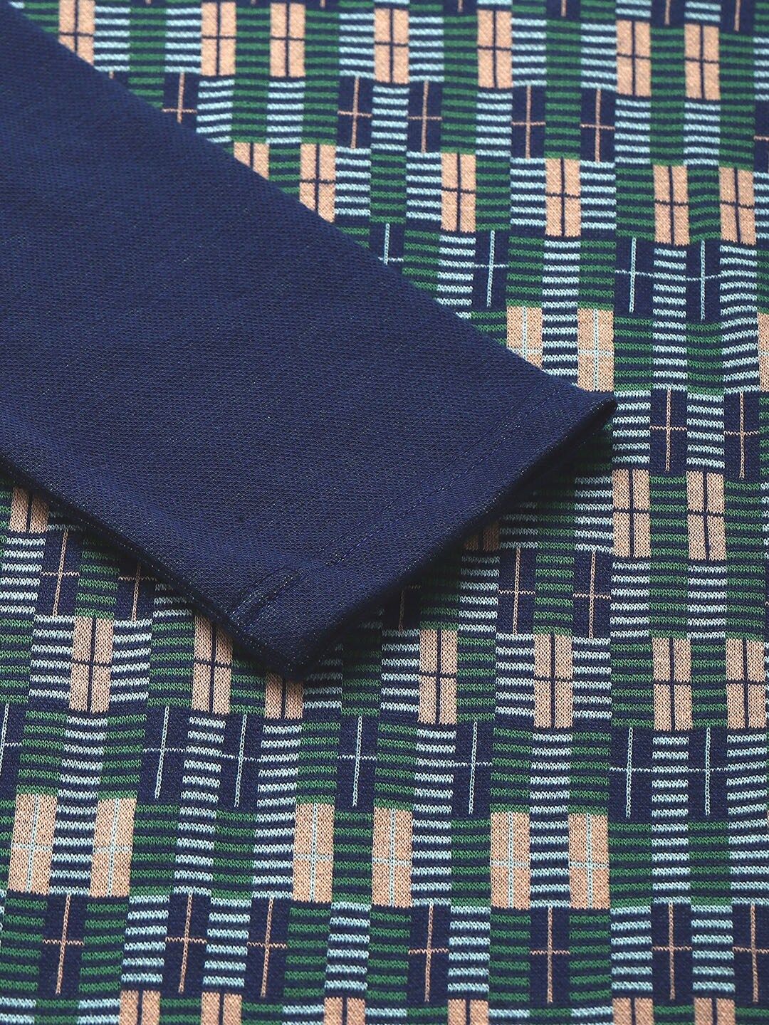 Aurelia Women Blue Geometric Print Cotton Blend Straight Kurta - Image 4