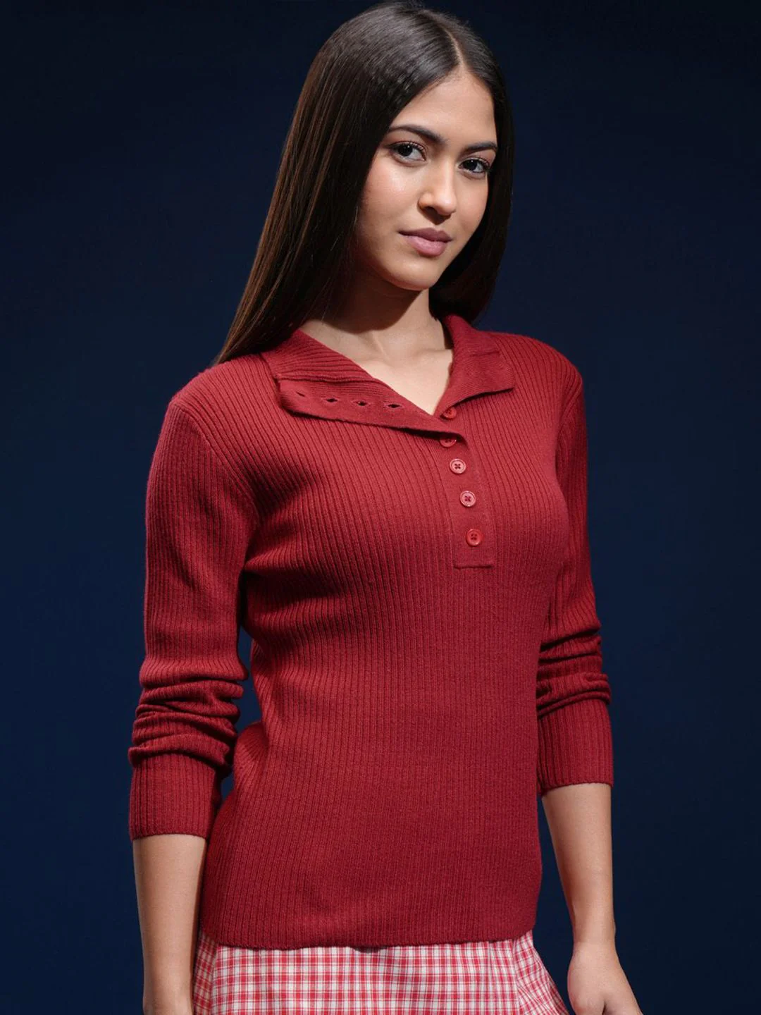 Basics By Tokyo Talkies Women Ribbed Pullover - Image 2