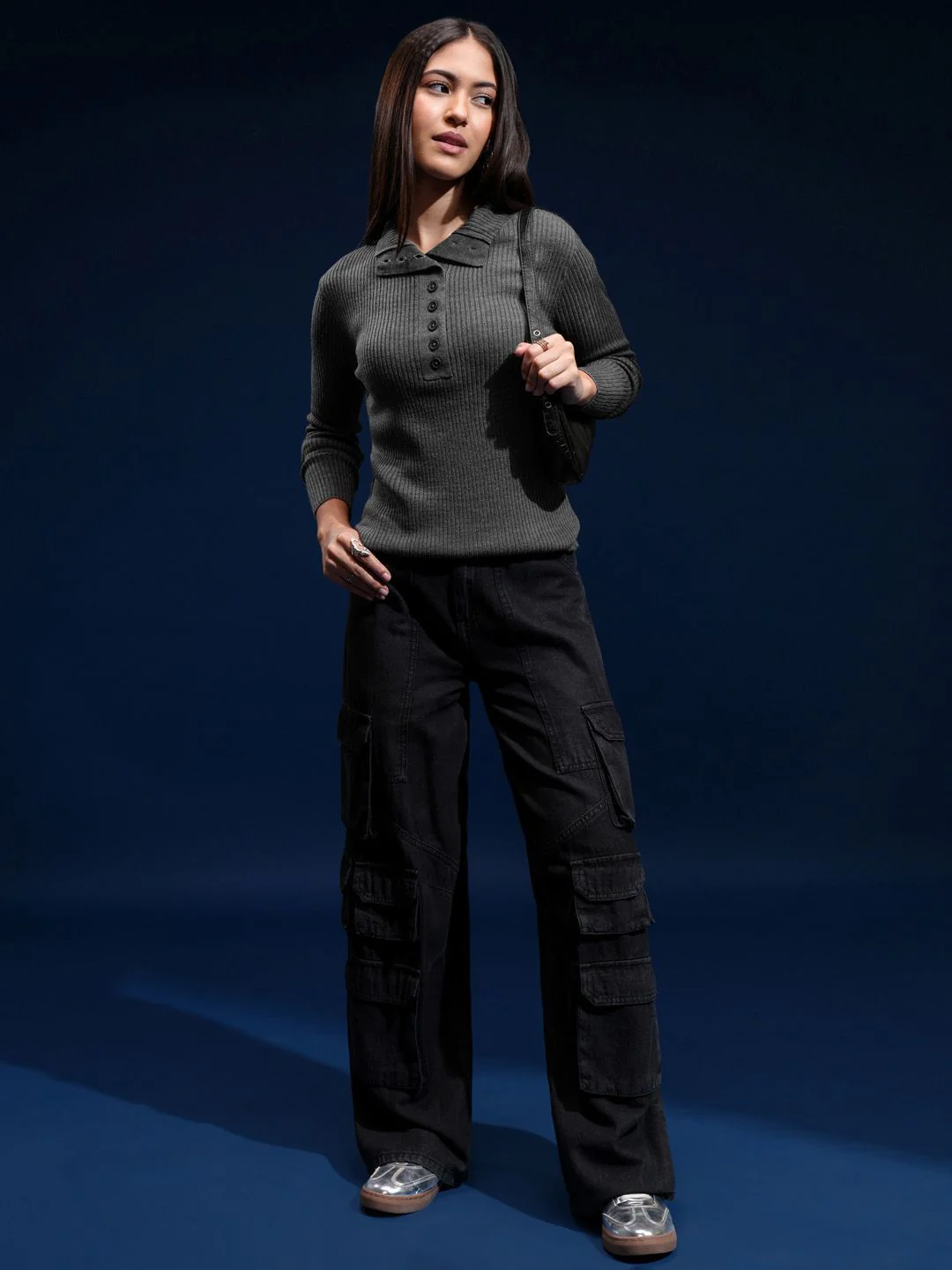 Basics By Tokyo Talkies Women Ribbed Pullover - Image 2