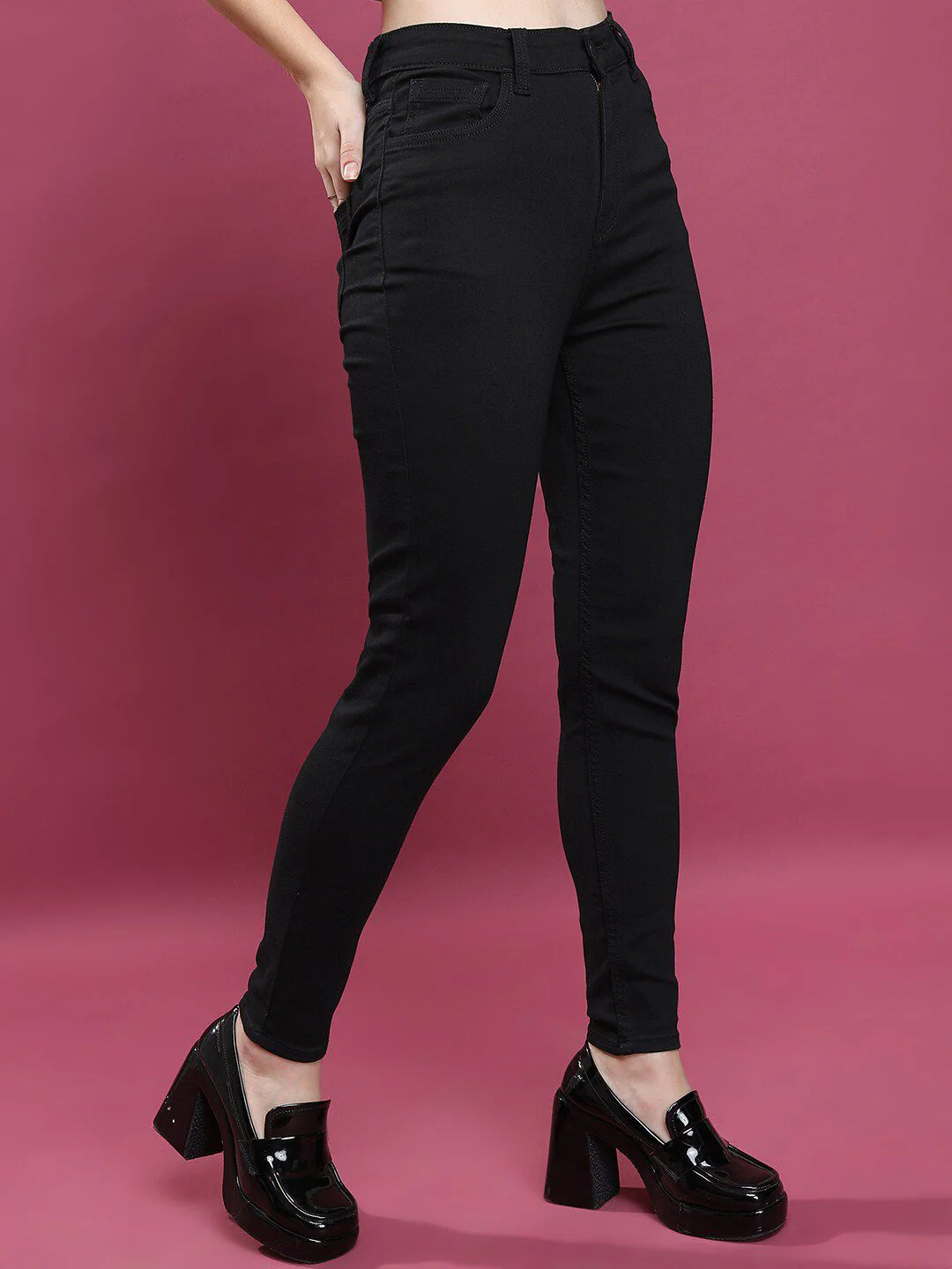 Basics By Tokyo Talkies Women Skinny Fit Clean Look Stretchable Jeans - Image 2