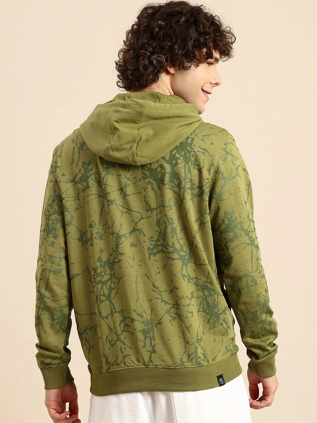 Being Human Abstract Printed Hooded Pure Cotton Sweatshirt - Image 5