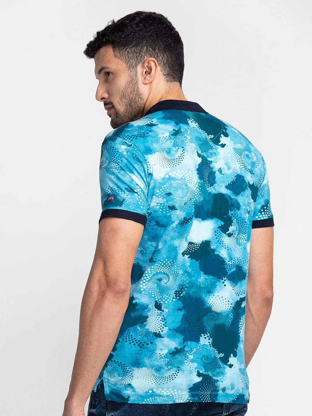 Being Human Abstract Printed Polo Collar Regular-Fit Knitted Casual T-shirt - Image 5