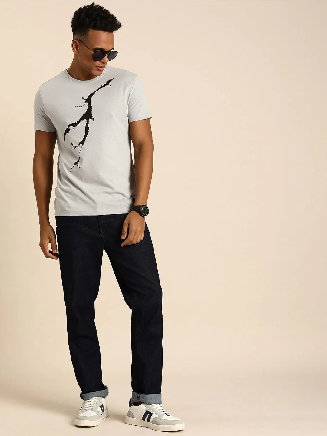 Being Human Abstract Printed Pure Cotton T-shirt - Image 4