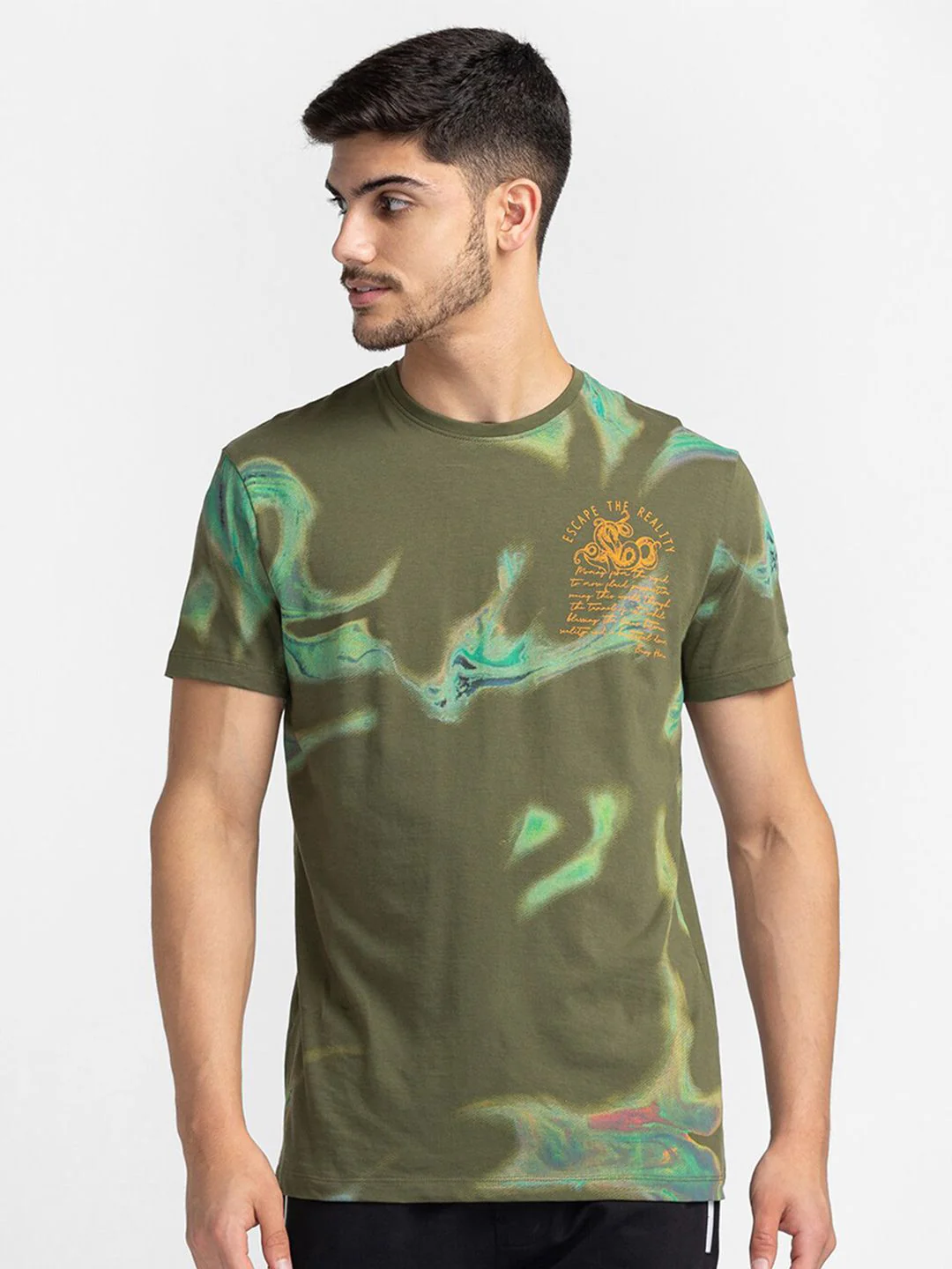 Being Human Abstract Printed Regular Fit T-shirt
