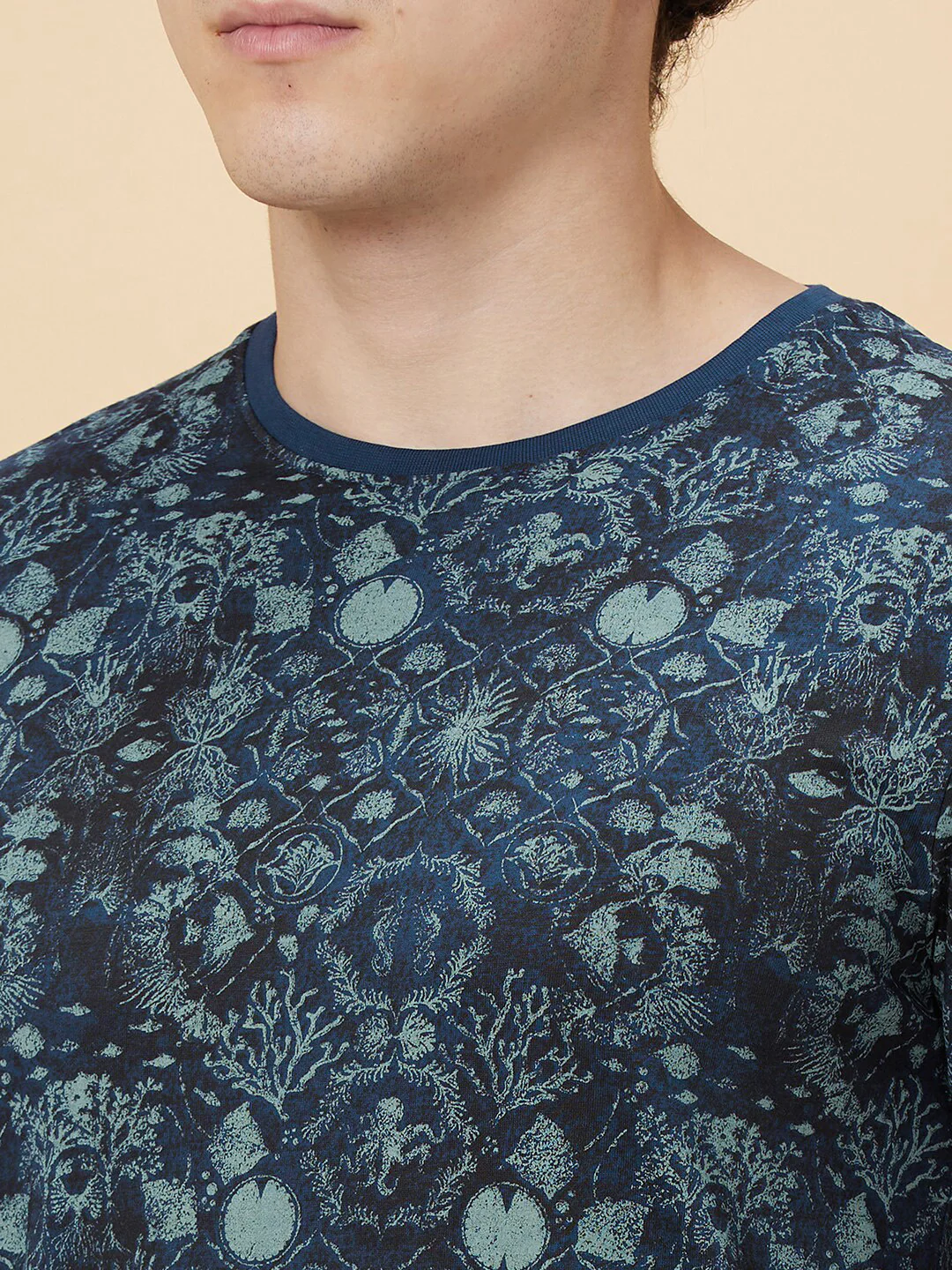 Being Human Abstract Printed Round Neck Pure Cotton Casual T-shirt - Image 2