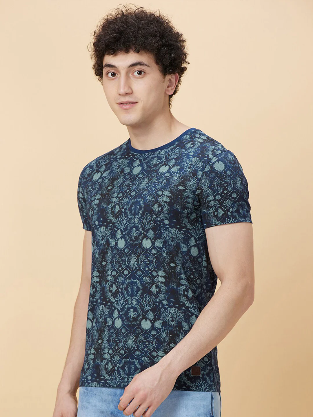 Being Human Abstract Printed Round Neck Pure Cotton Casual T-shirt - Image 3
