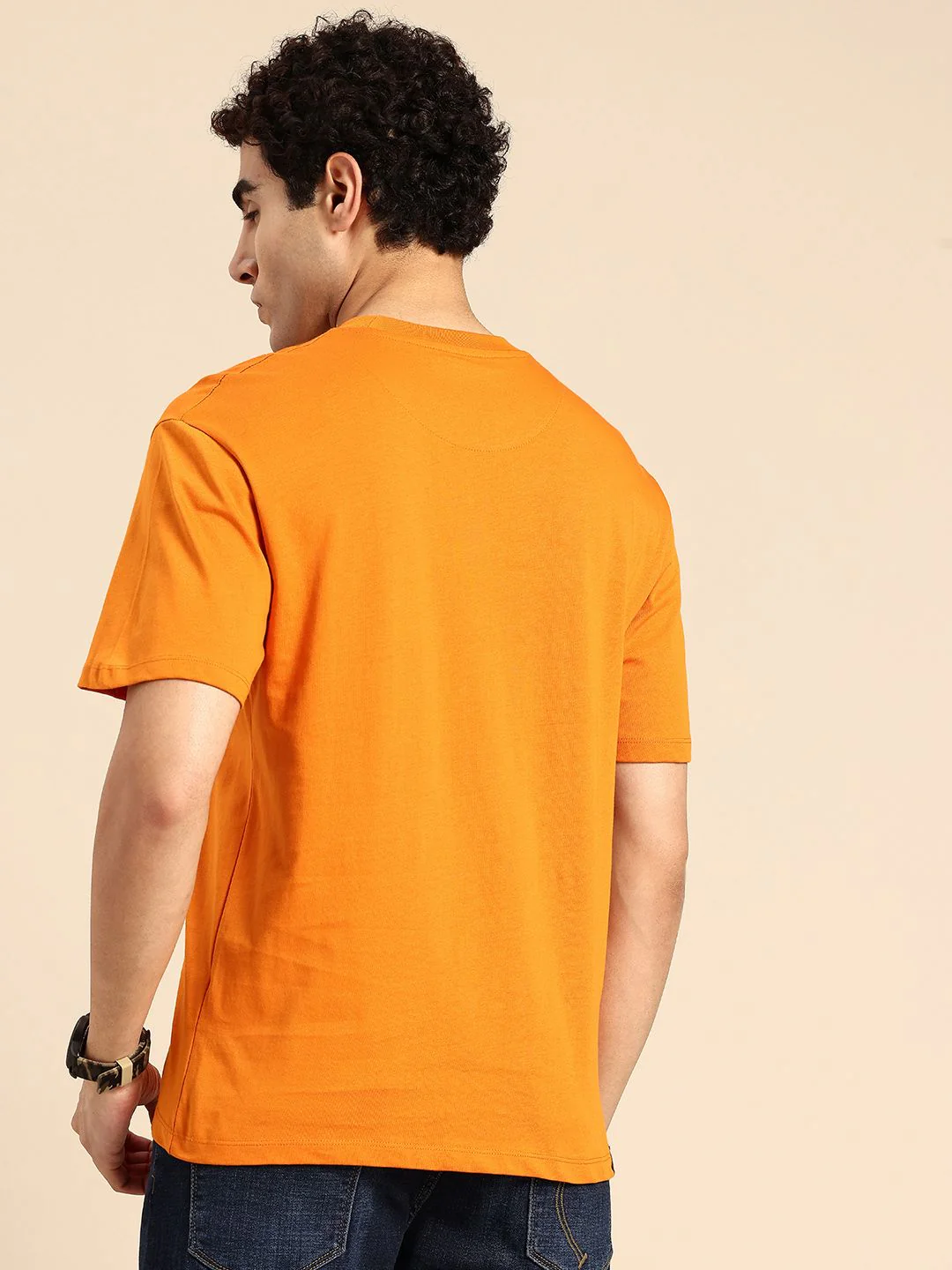 Being Human Brand Logo Printed Drop-Shoulder Sleeves Pure Cotton Easy Fit T-shirt - Image 5