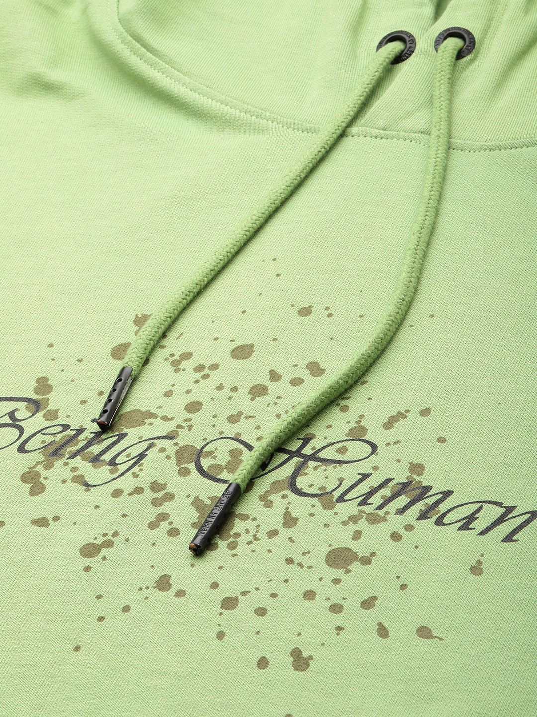 Being Human Brand Logo Printed Hooded Pure Cotton Sweatshirt - Image 2