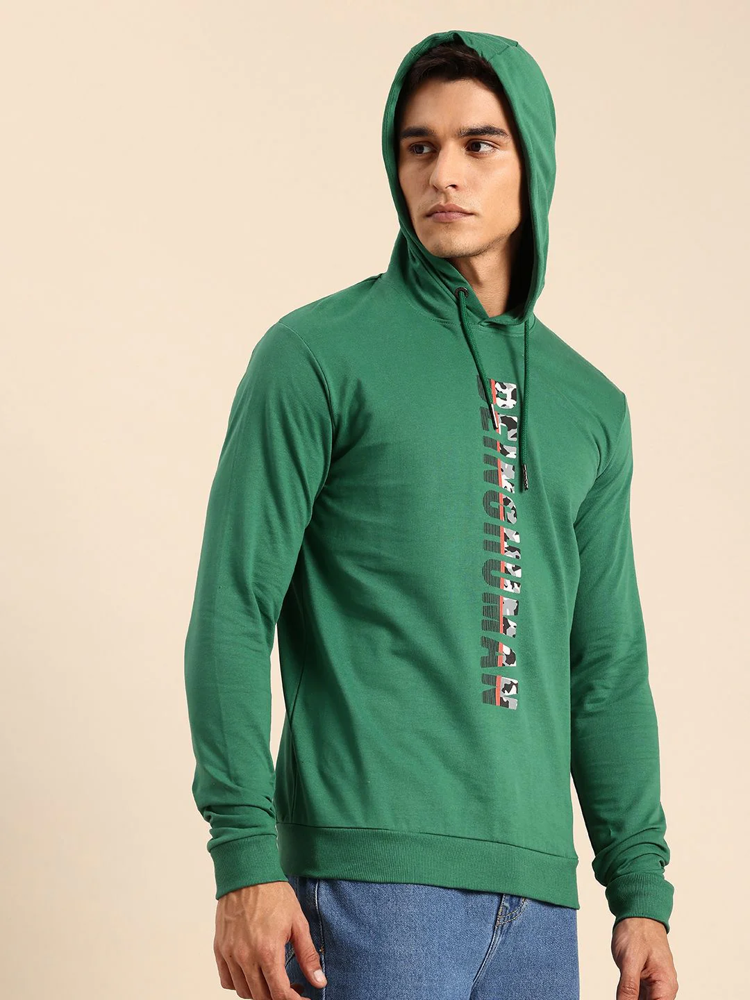 Being Human Brand Logo Printed Pure Cotton Hooded Sweatshirt - Image 3