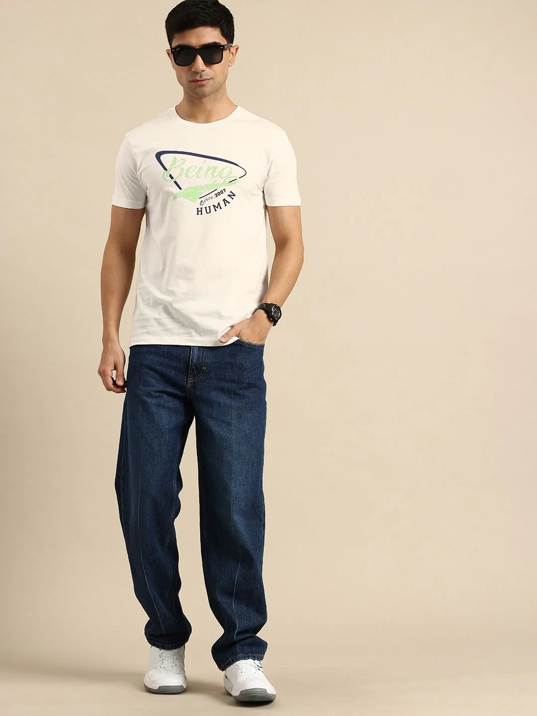 Being Human Brand Logo Printed Pure Cotton Slim Fit T-shirt - Image 4