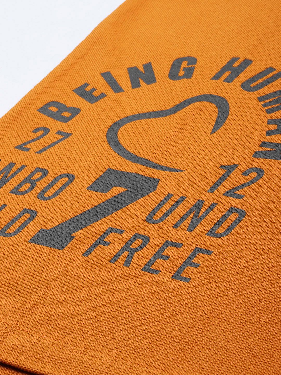 Being Human Clothing Men Pure Cotton Brand Logo Printed Polo Collar T-shirt - Image 2