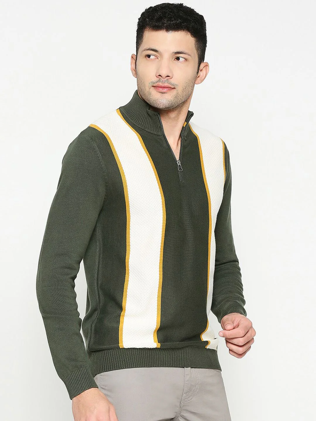 Being Human Colourblocked Half Zip Pullover - Image 3