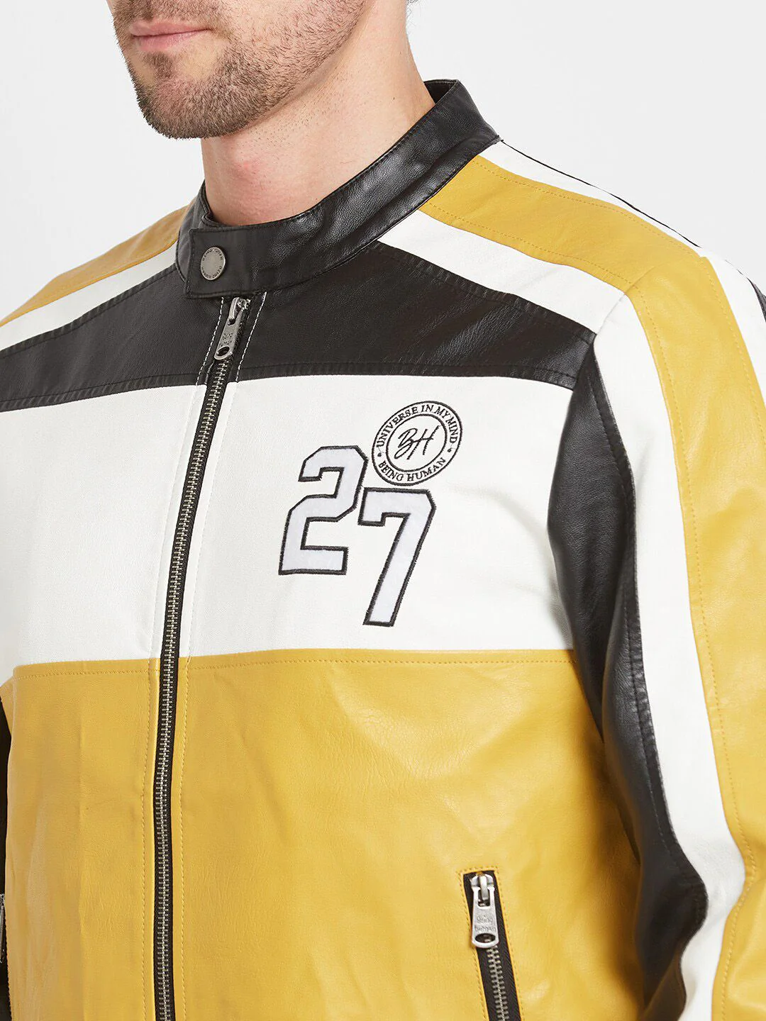 Being Human Colourblocked Mandarin Collar Sporty Jacket - Image 2