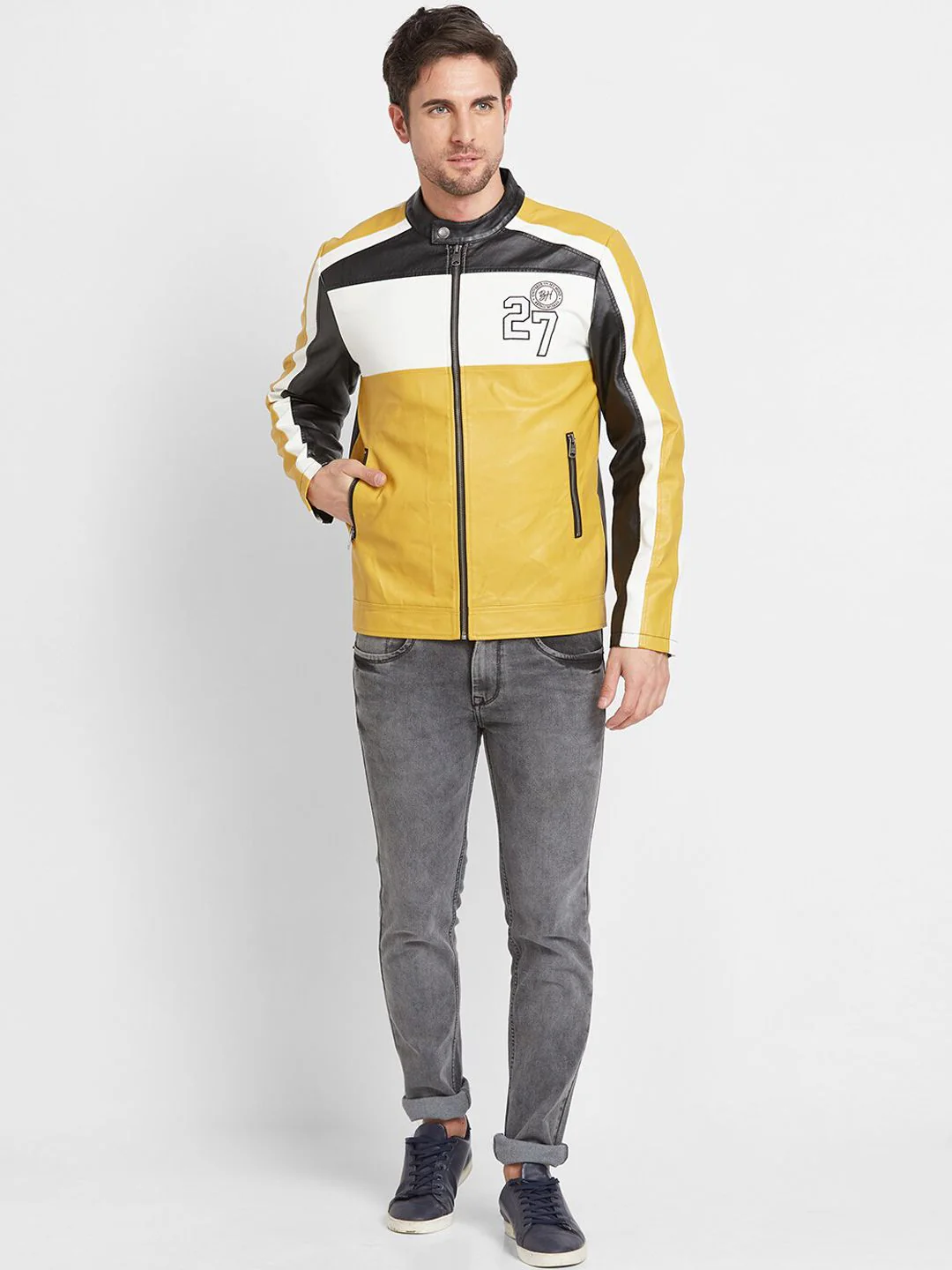 Being Human Colourblocked Mandarin Collar Sporty Jacket - Image 4