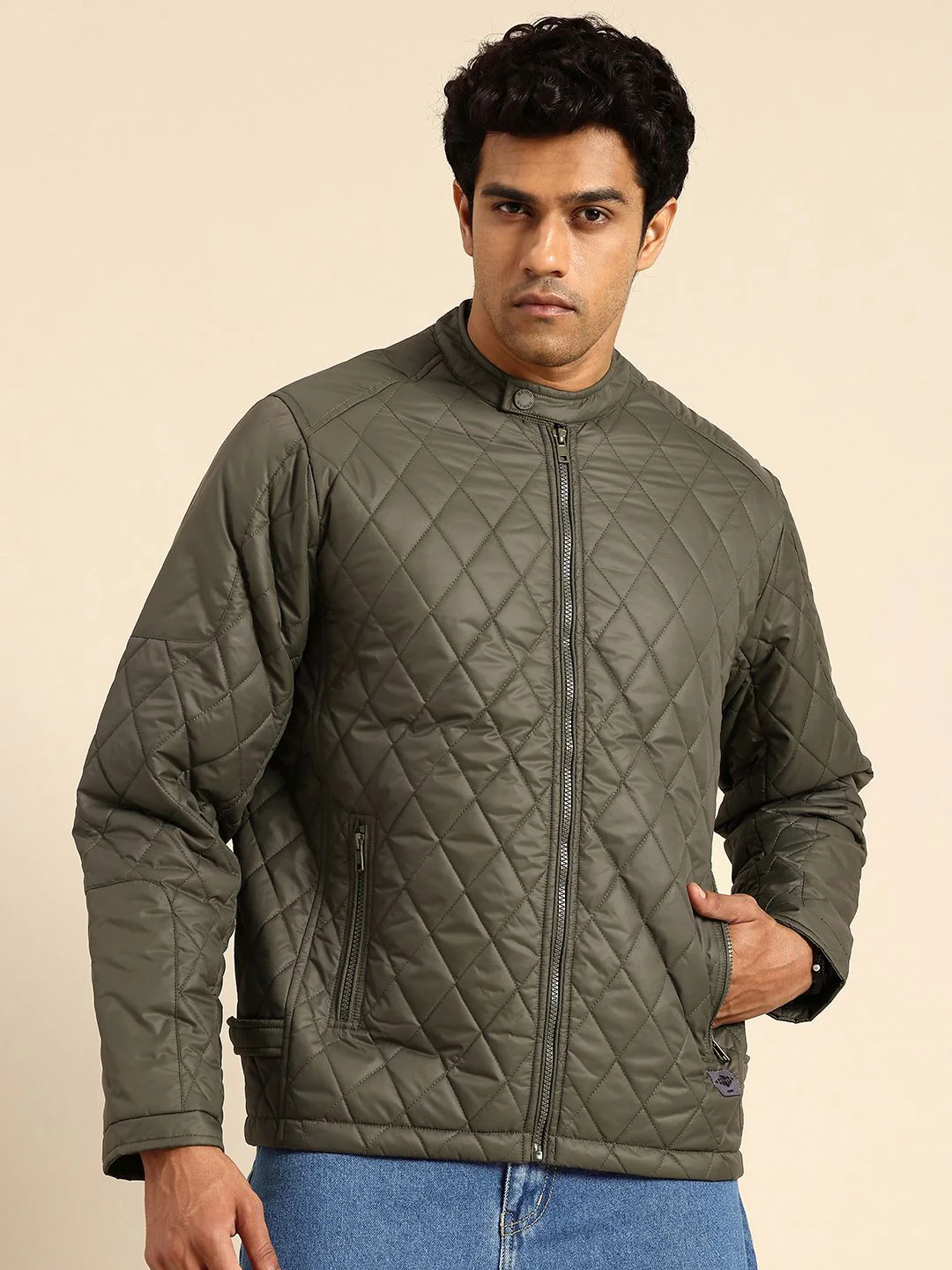 Being Human Double Collar Quilted Jacket - Image 3