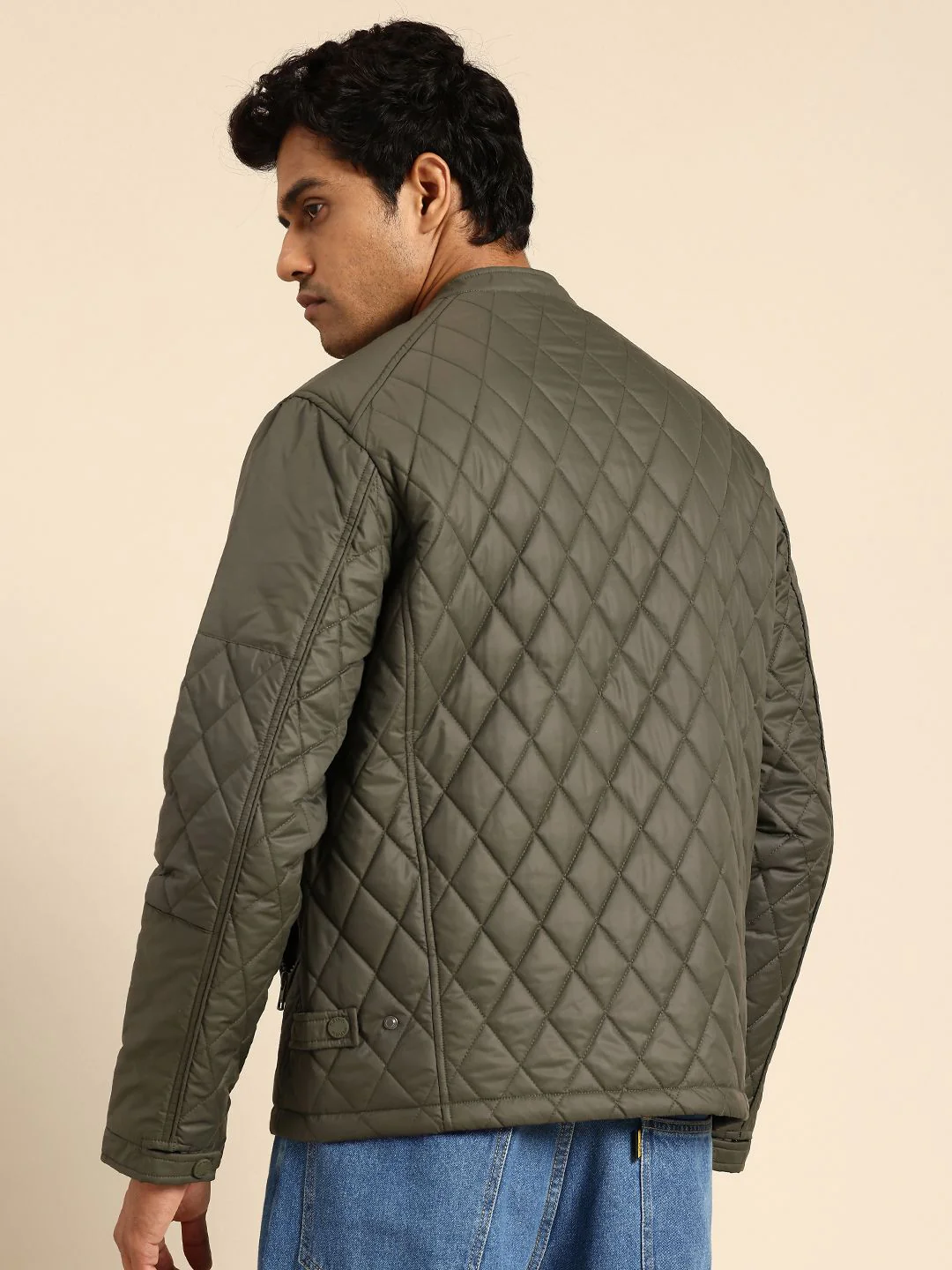 Being Human Double Collar Quilted Jacket - Image 5