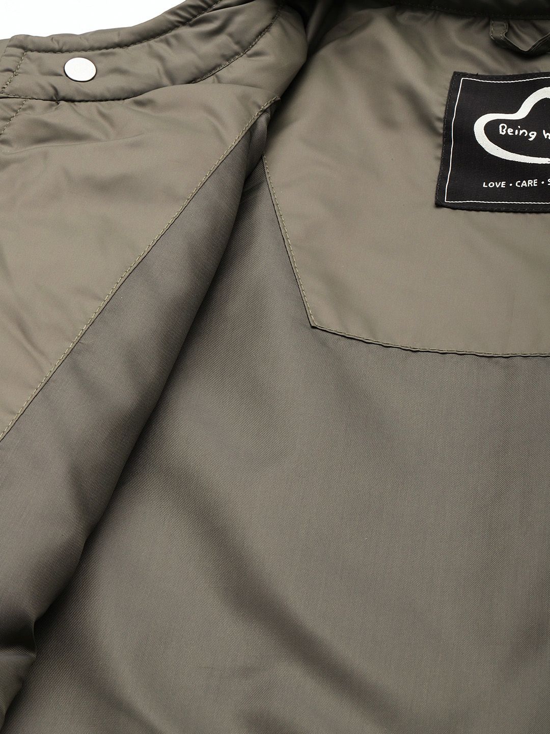 Being Human Double Collar Quilted Jacket - Image 7