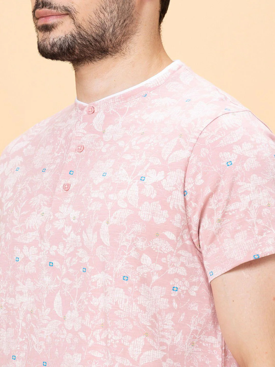 Being Human Floral Printed Henley Neck T-shirt - Image 2