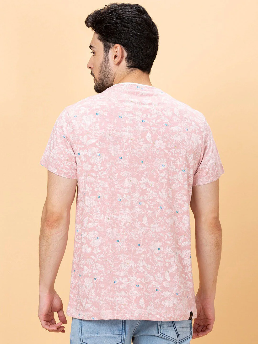 Being Human Floral Printed Henley Neck T-shirt - Image 5