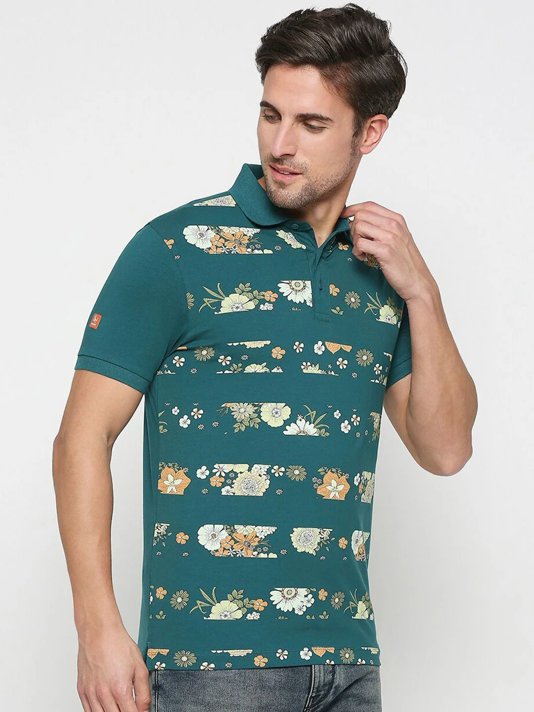 Being Human Floral Printed Polo Collar T-shirt - Image 3