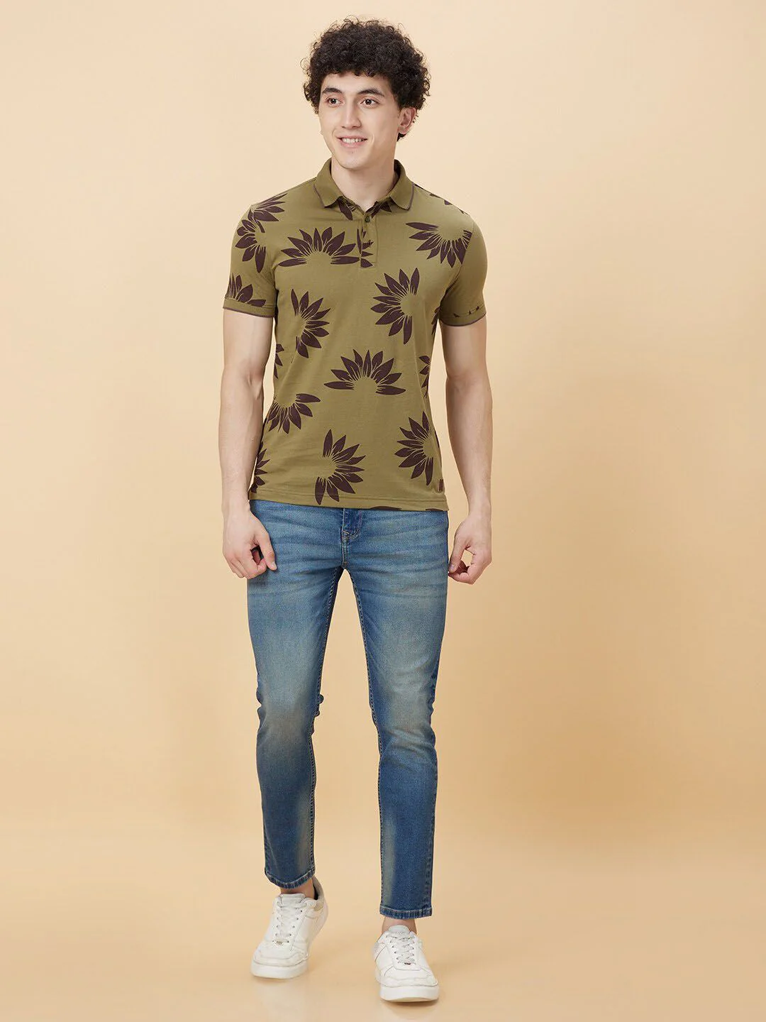 Being Human Floral Printed Polo Collar T-shirt - Image 4