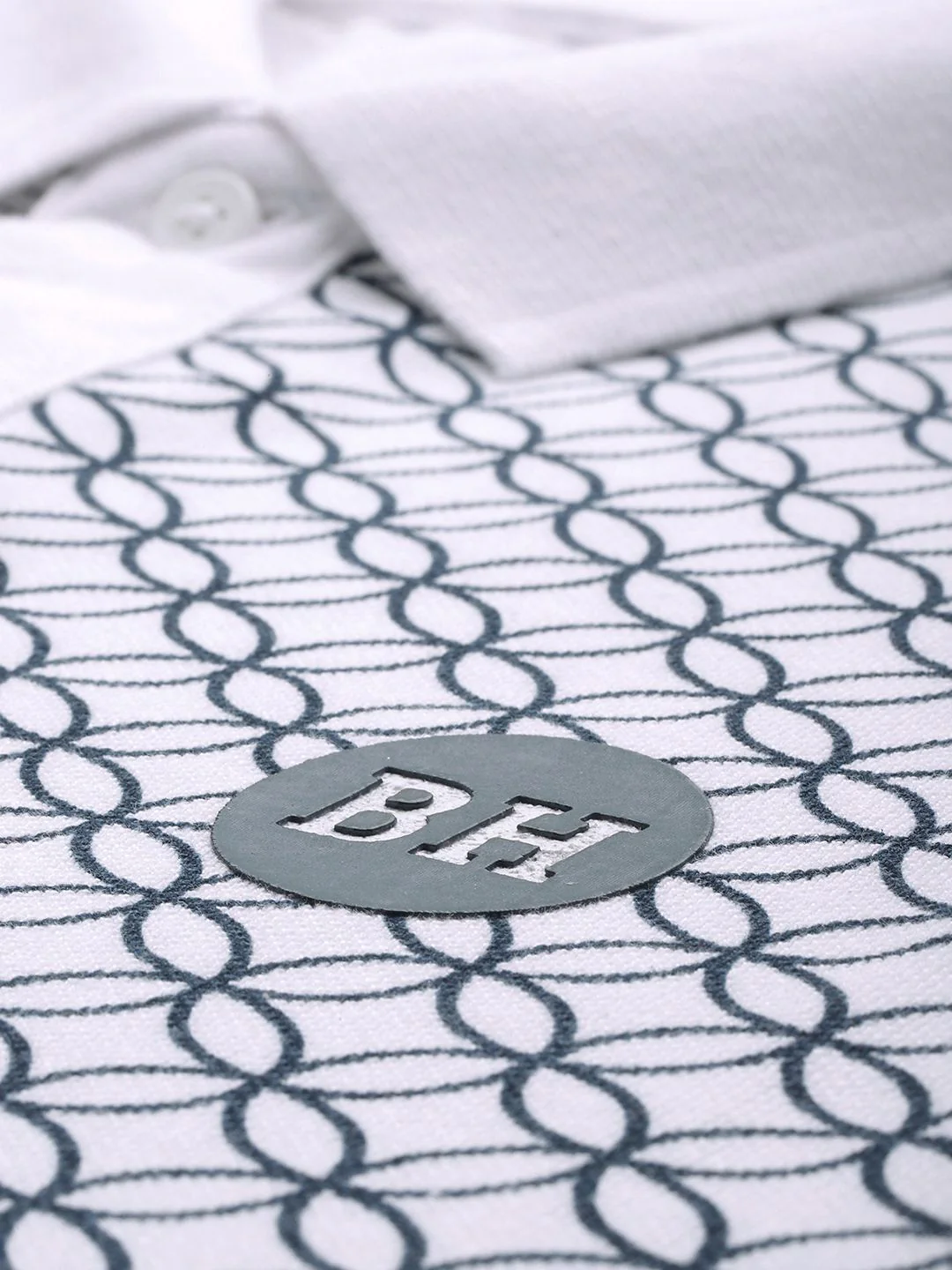 Being Human Geometric Printed Polo Collar Pure Cotton T-shirt - Image 2