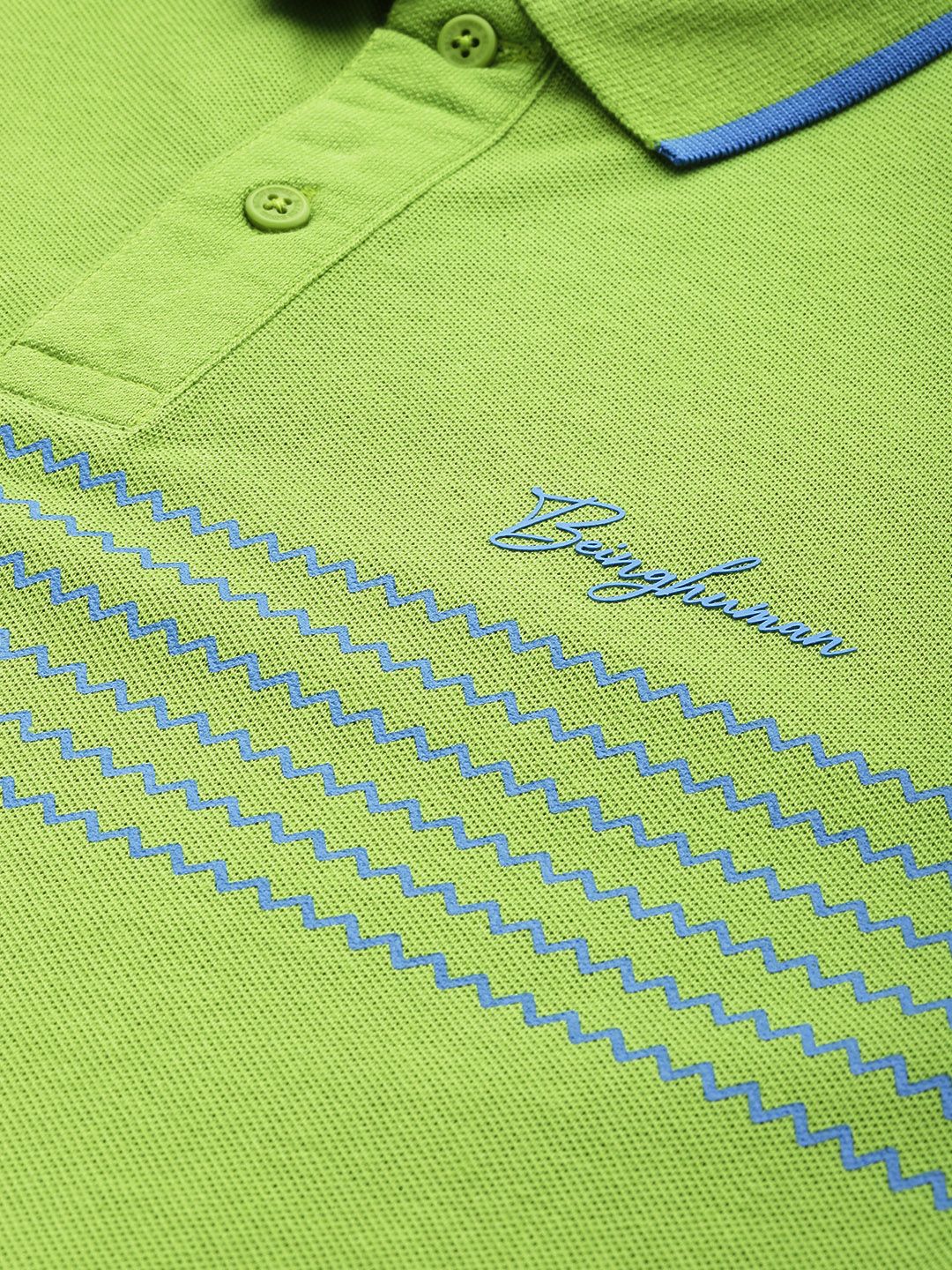 Being Human Geometric Printed Polo Collar Pure Cotton T-shirt - Image 2