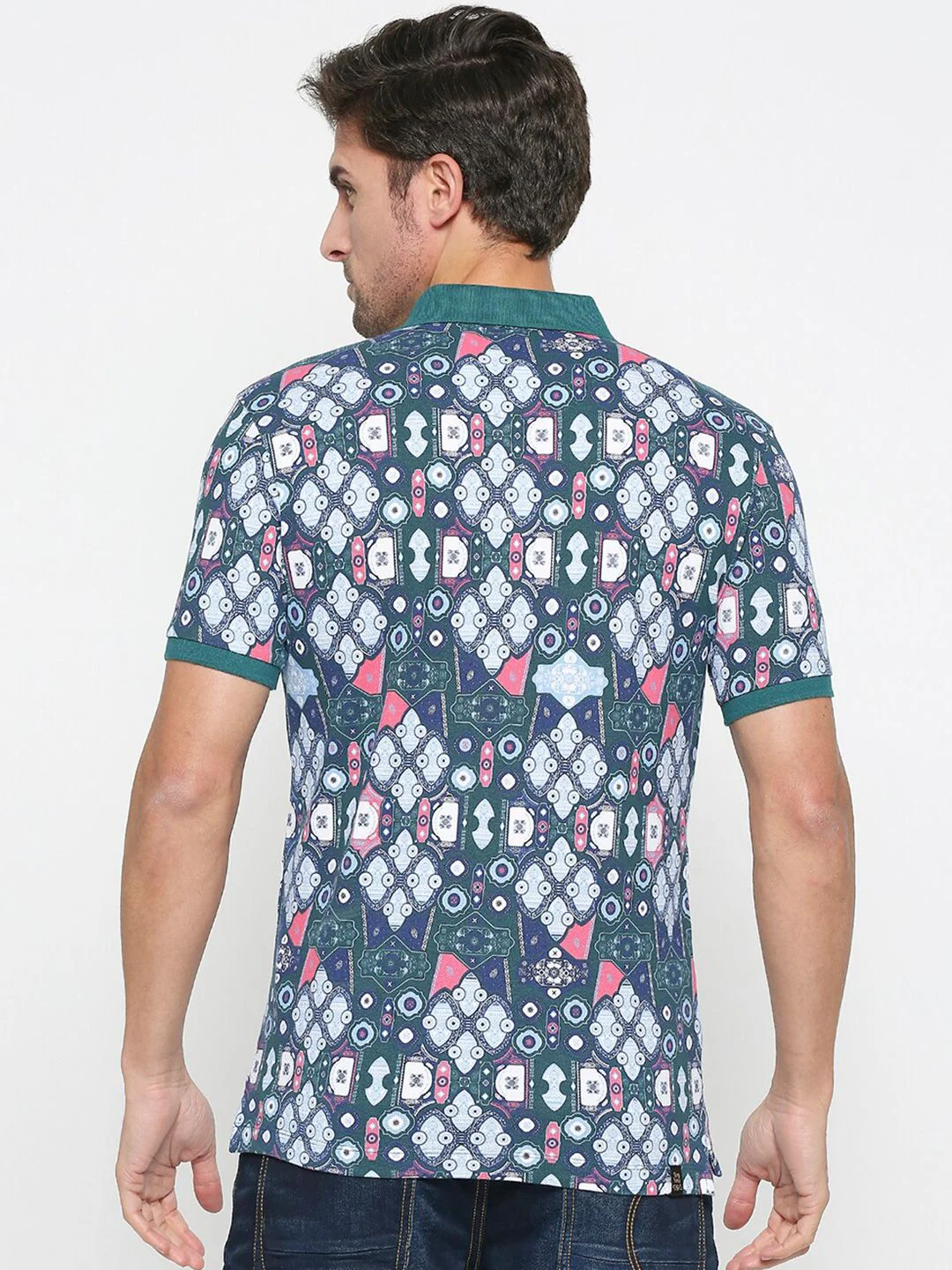 Being Human Geometric Printed Polo Collar T-shirt - Image 4