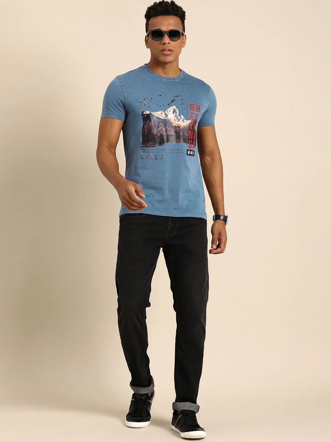Being Human Graphic Printed Pure Cotton Slim Fit T-shirt - Image 4