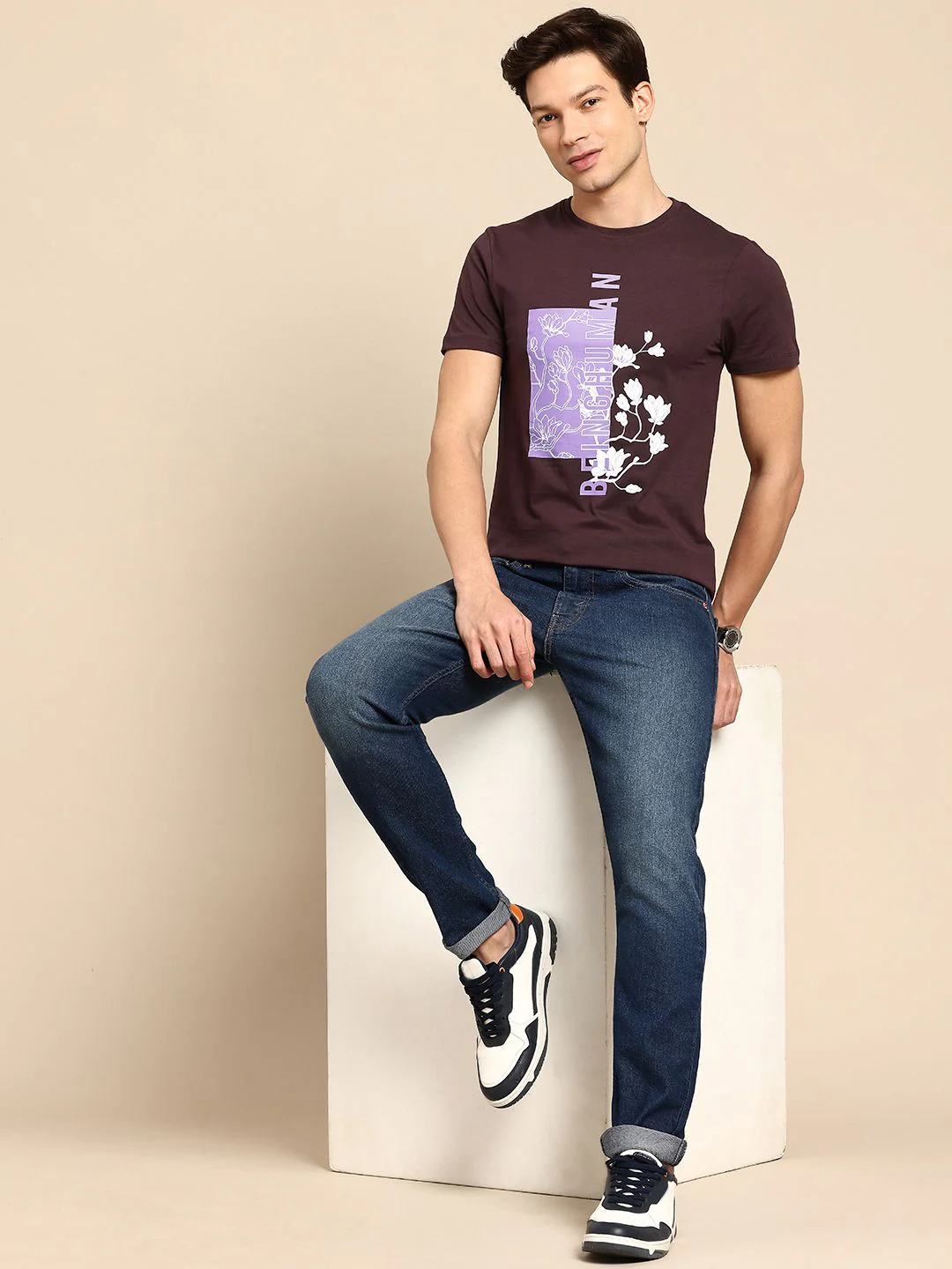 Being Human Graphic Printed Pure Cotton Slim Fit T-shirt - Image 4