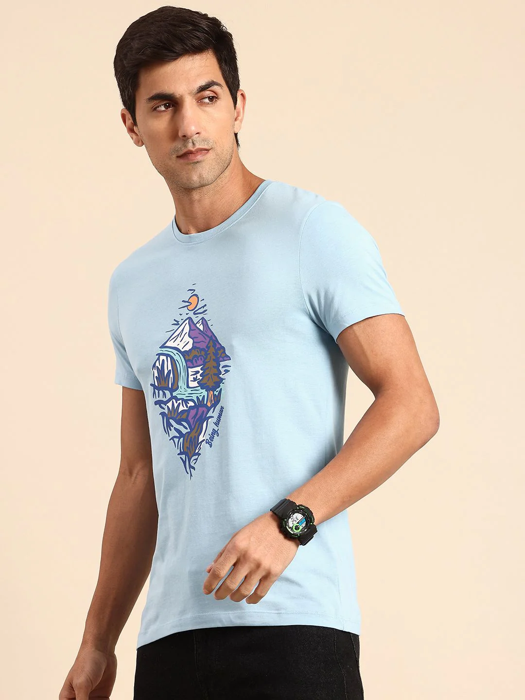 Being Human Graphic Printed Pure Cotton T-shirt - Image 3