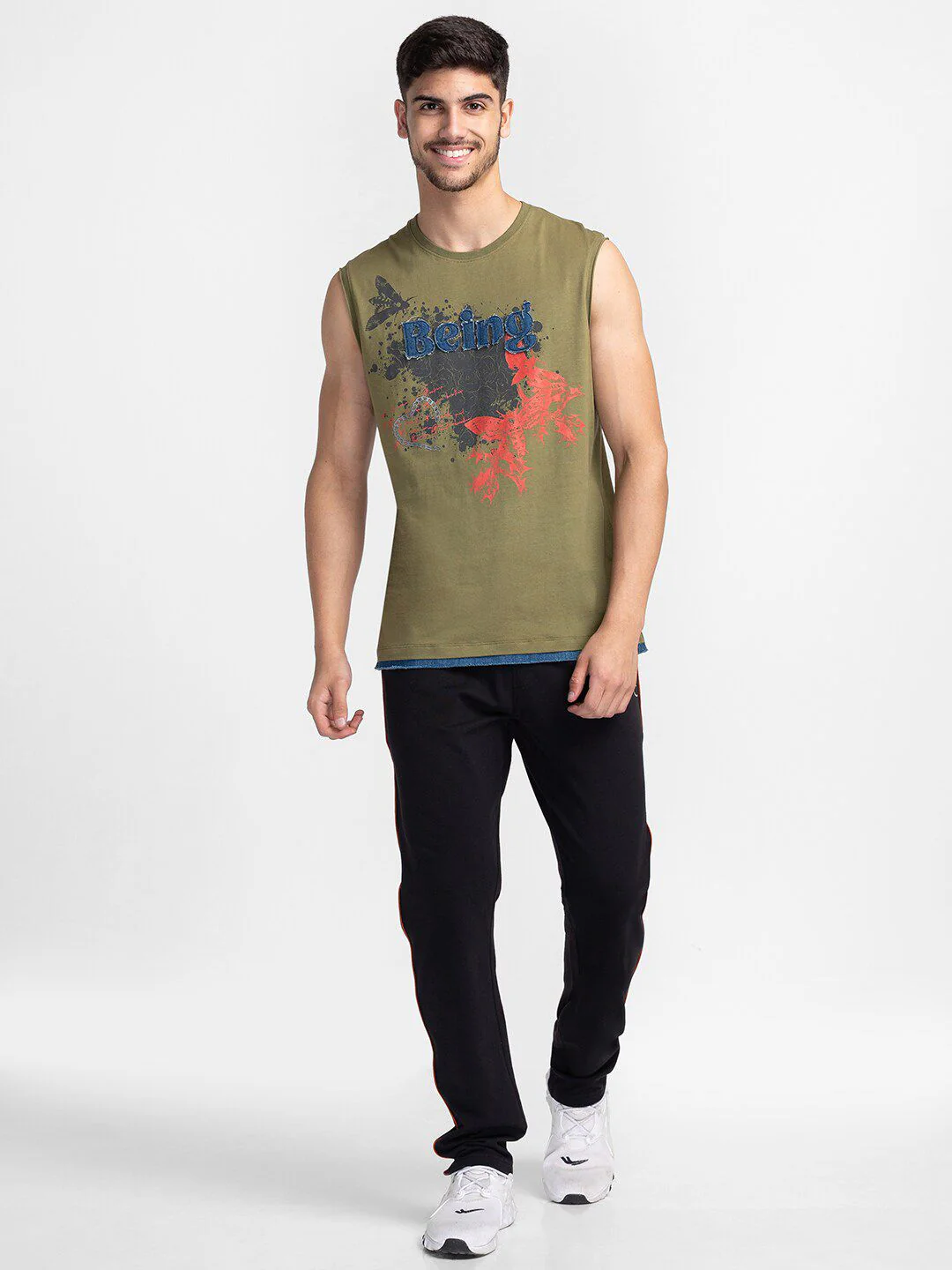 Being Human Graphic Printed Round Neck Sleeveless T-shirt - Image 4
