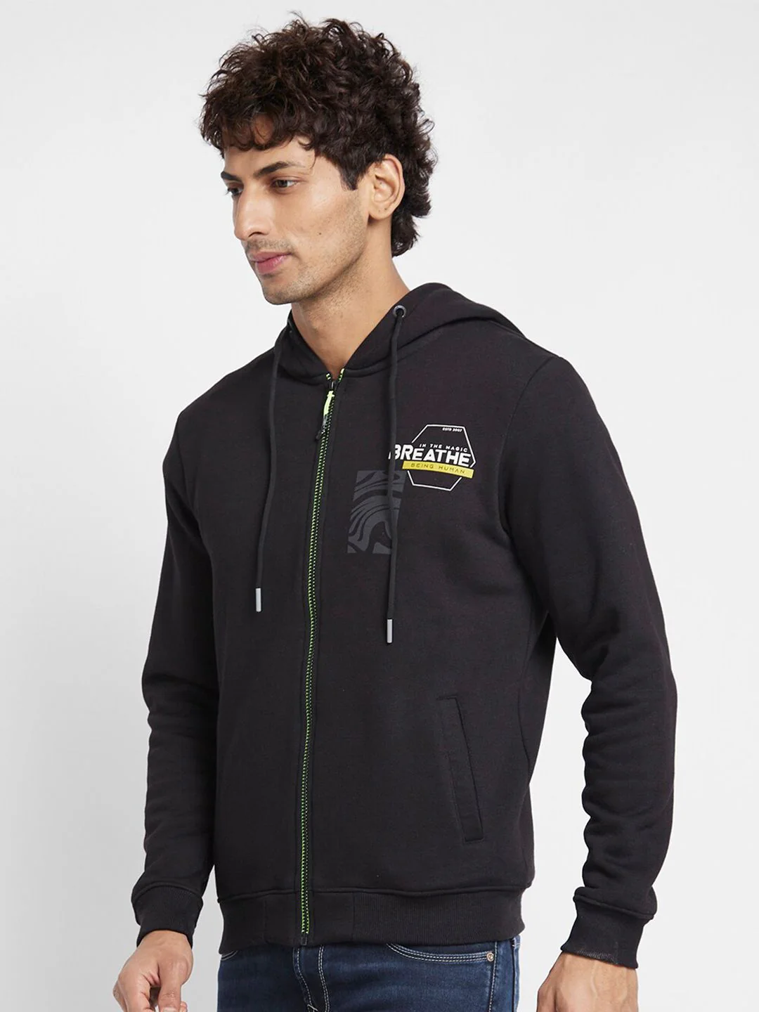 Being Human Hooded Front Open Sweater - Image 3