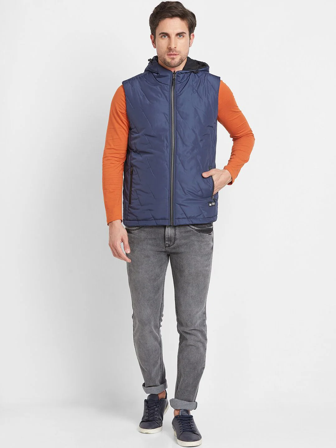 Being Human Hooded Sleeveless Quilted Jacket - Image 4