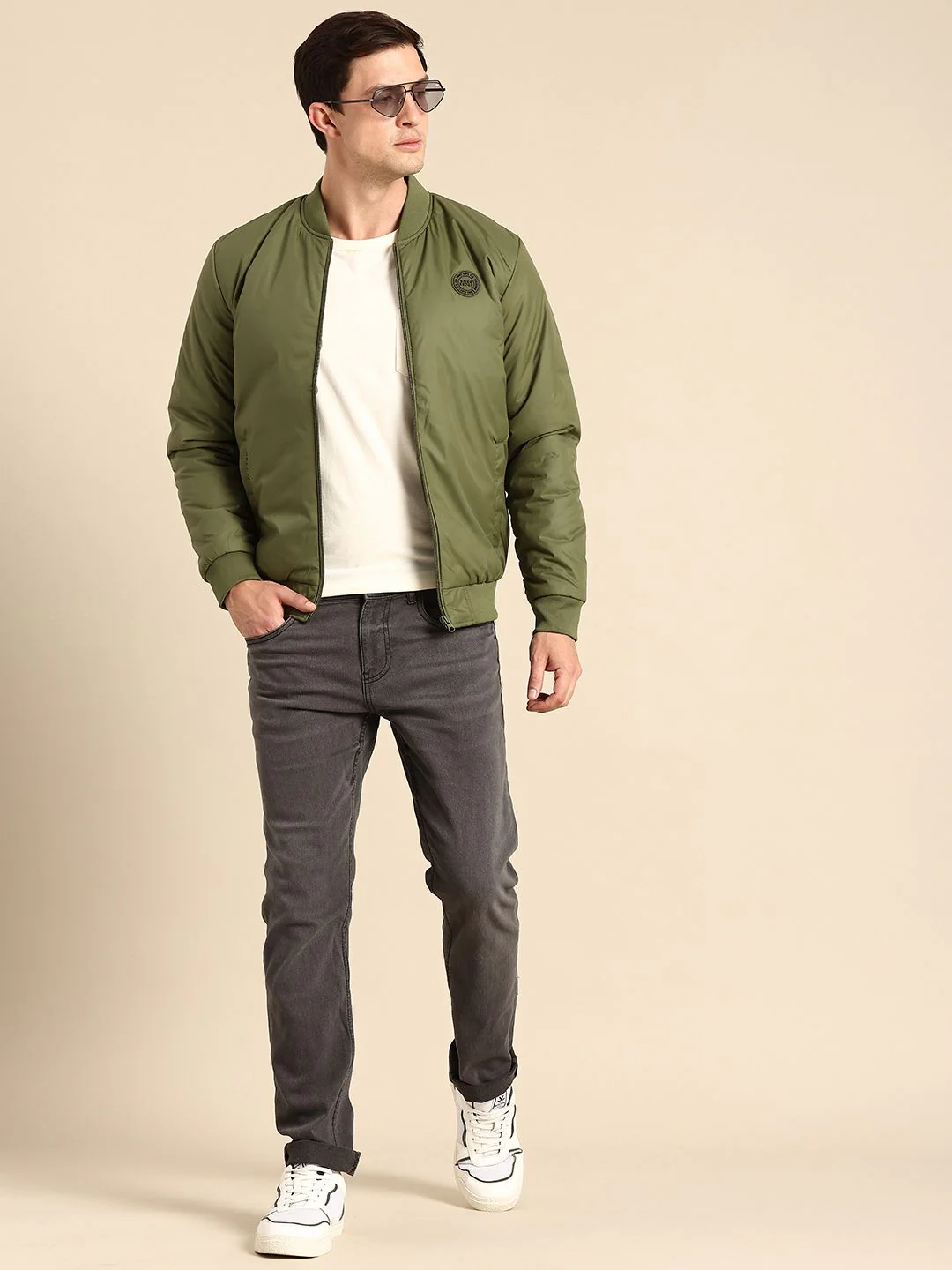 Being Human Mandarin Collar Long Sleeves Bomber Jacket - Image 4