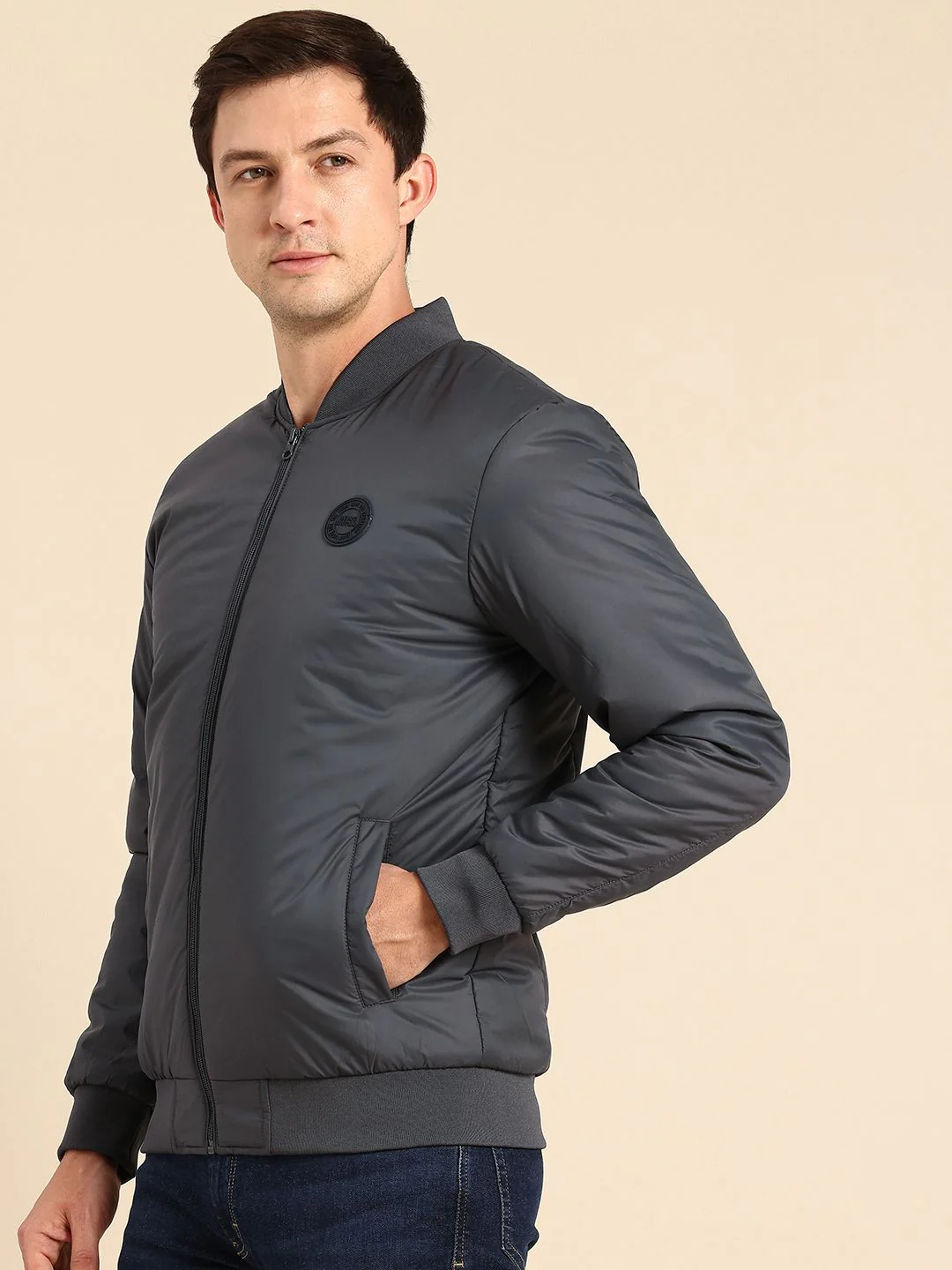 Being Human Mandarin Collar Long Sleeves Bomber Jacket - Image 3