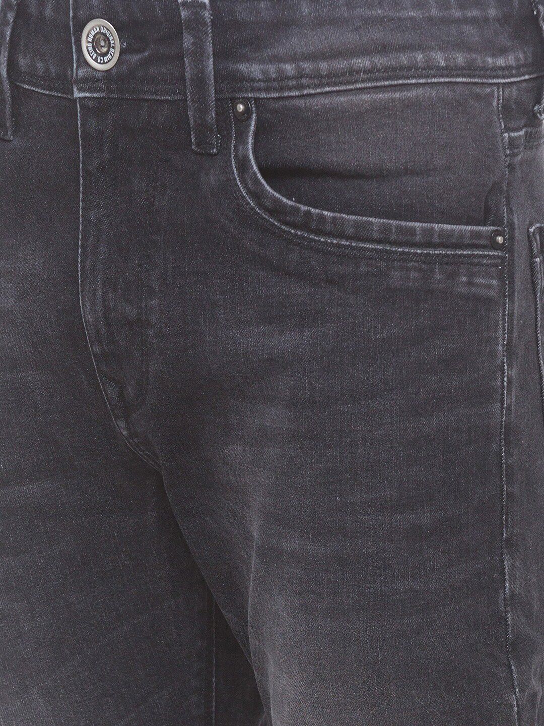 Being Human Men Black Slim Straight Fit Low Distress Heavy Fade Jeans - Image 4