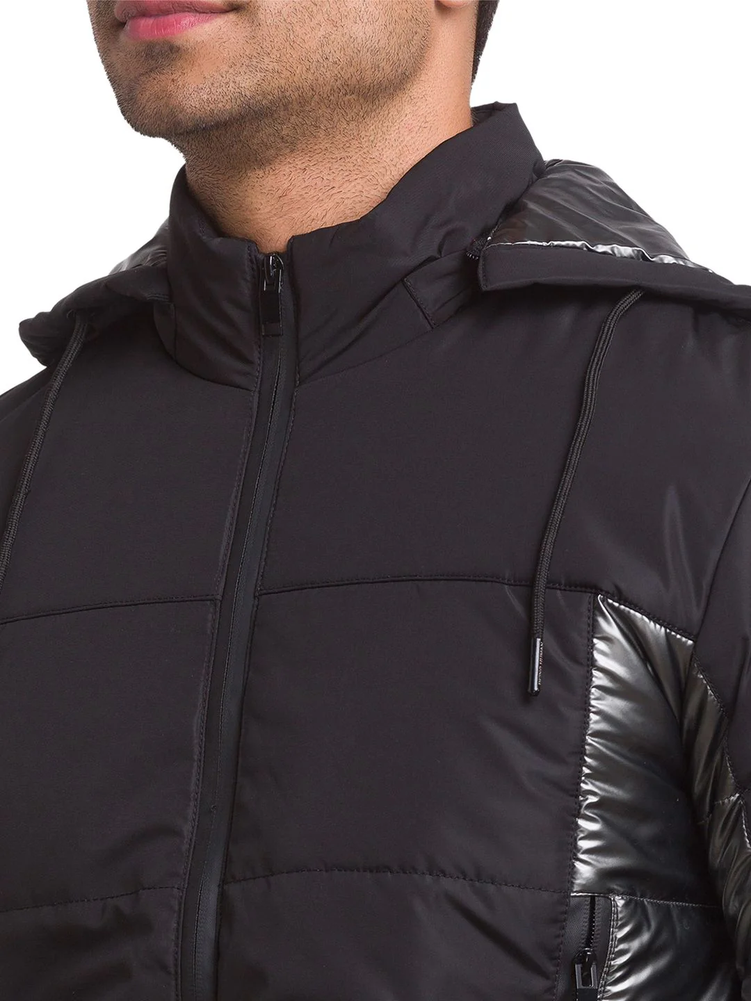 Being Human Men Black Solid Padded Jacket - Image 2