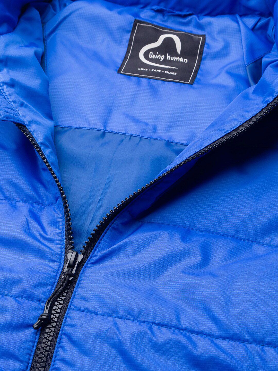 Being Human Men Blue Washed Cape Jacket - Image 7