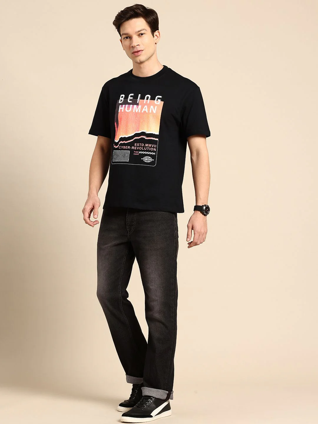 Being Human Men Bootcut Light Fade Stretchable Jeans - Image 5